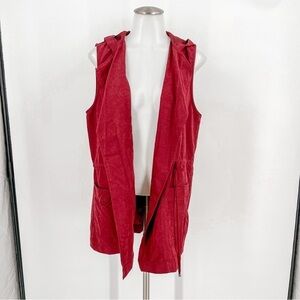 Staccato Burgundy Faux Vest with hood